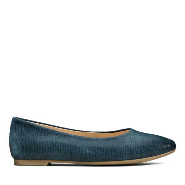 Clarks Womens Chia Violet Flat Shoes Navy | CA-8347615